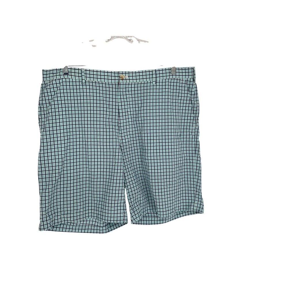 Peter Millar Crown Sport Shorts Mens Size 40 Blue Gingham Golf Preppy Old Money